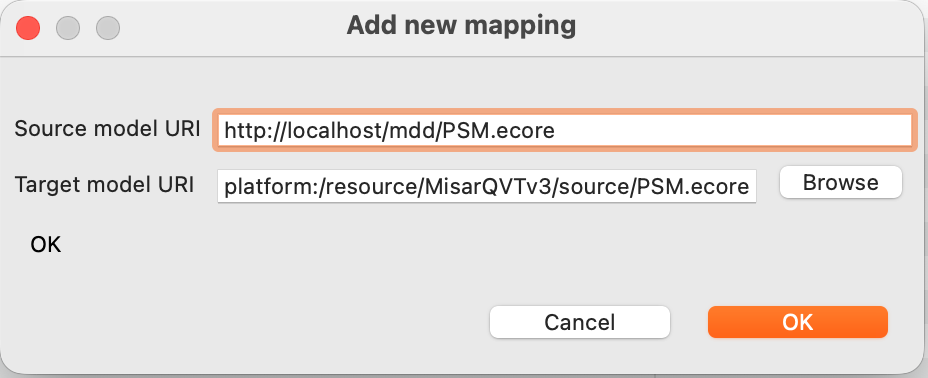 QVT mapping PSM