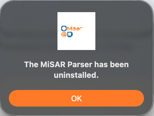 MiSAR uninstall success